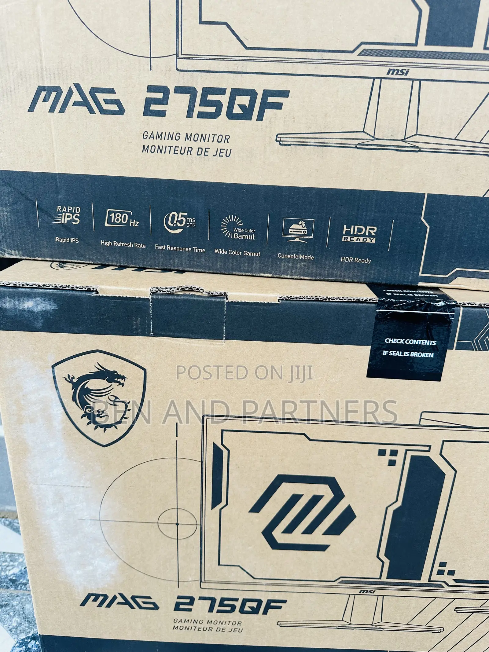 Msi Mag 27”, Qhd, 180hz, Ips, 0.5ms, Hdr, Gaming Monitor