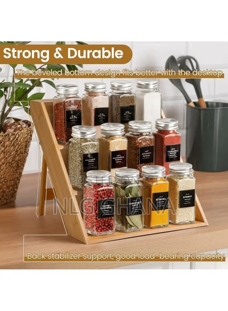 3-Tier Kitchen Counter Organizer Bamboo Wood. Tvx25288