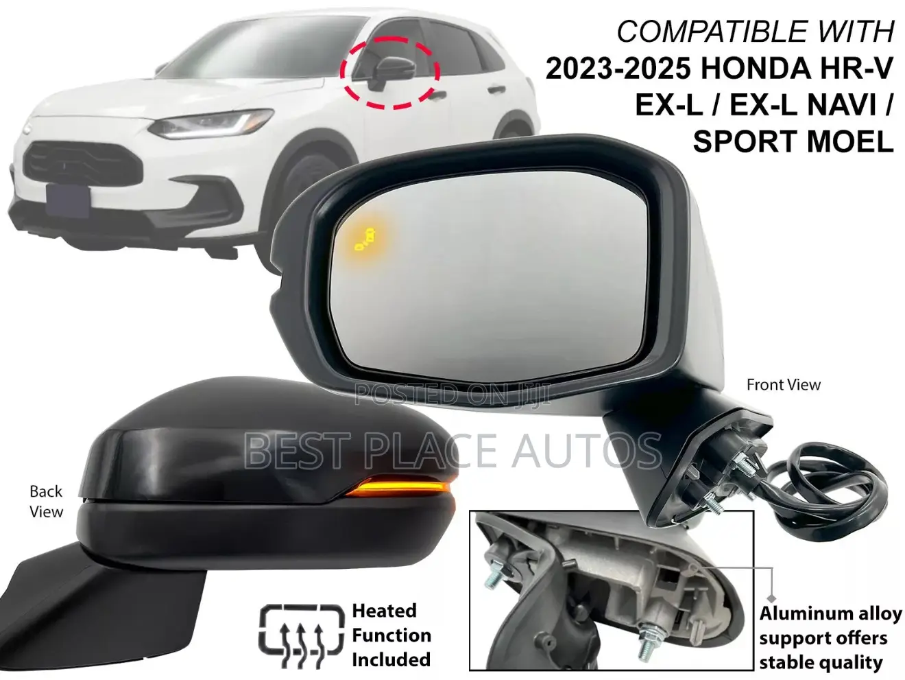 Honda Hrv 2023-2025 Side Mirror With Blindspot Sensor