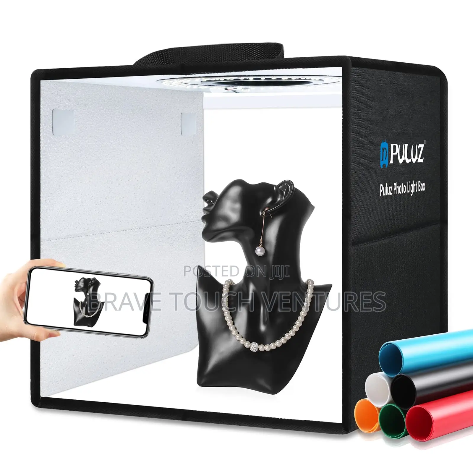 Portable Photography Studio With Inner Ring Light Backdrops