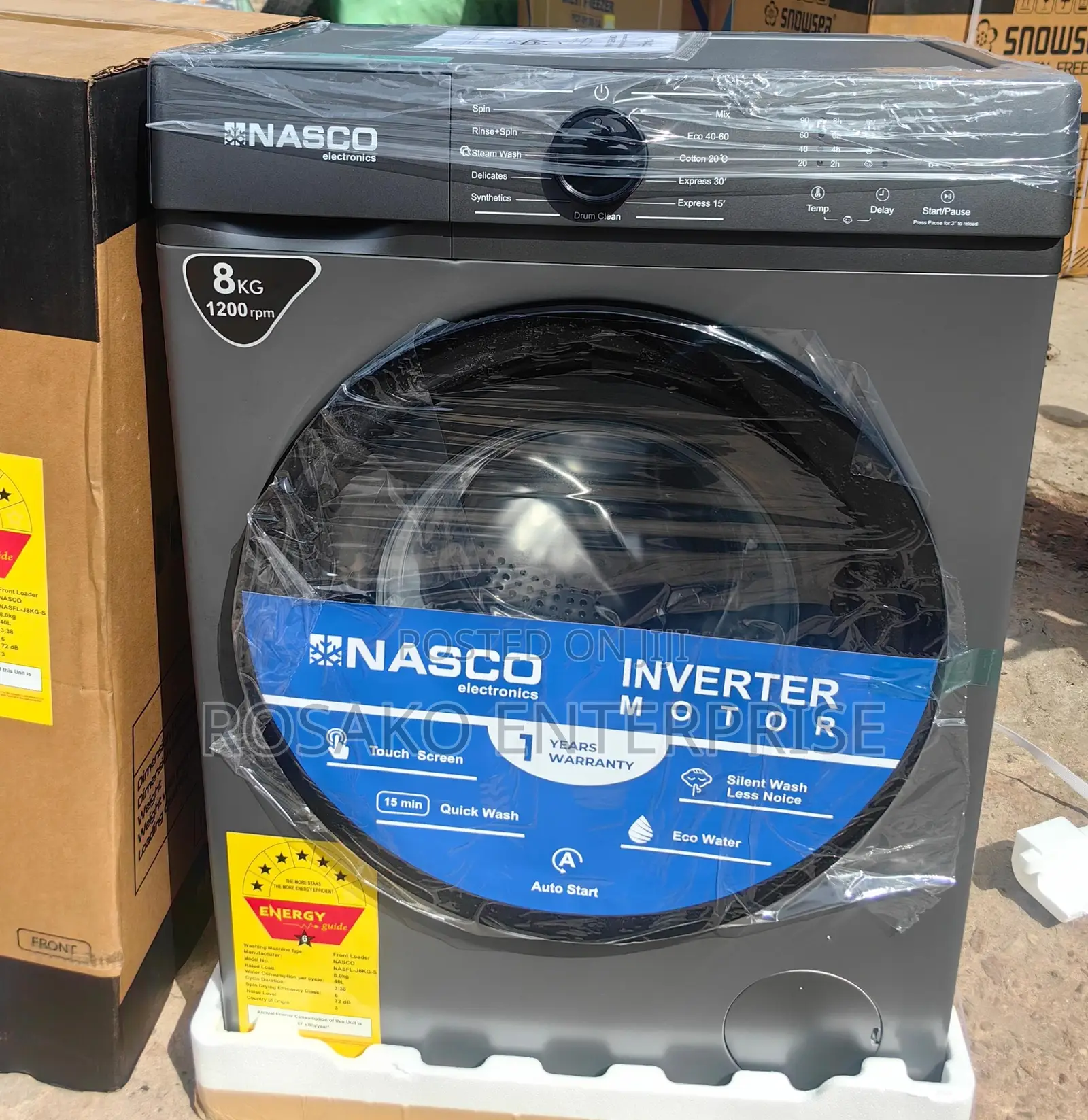 Nasco 8kg Front Load Inverter Motor Washing Machine