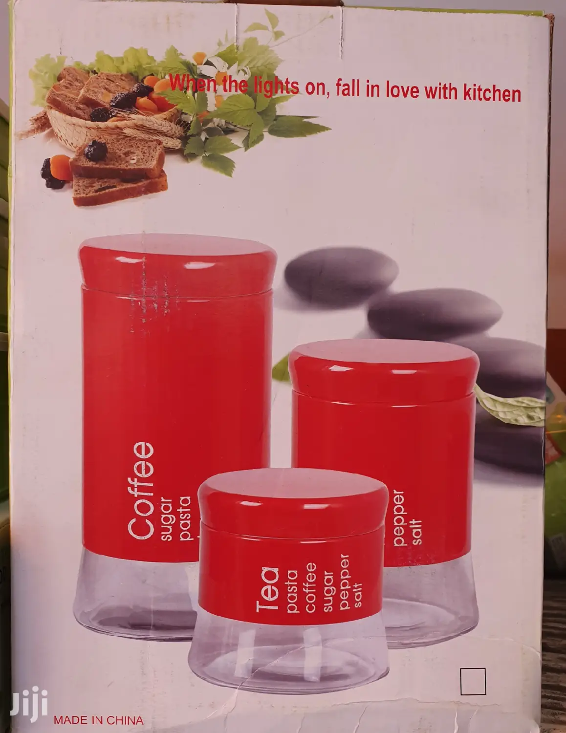3 Set Carnisters For Tea Coffee And Sugar Storage