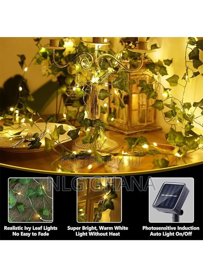 12m 100-Led Solar String Light, Multi-Mode Outdoor. Ghx6516