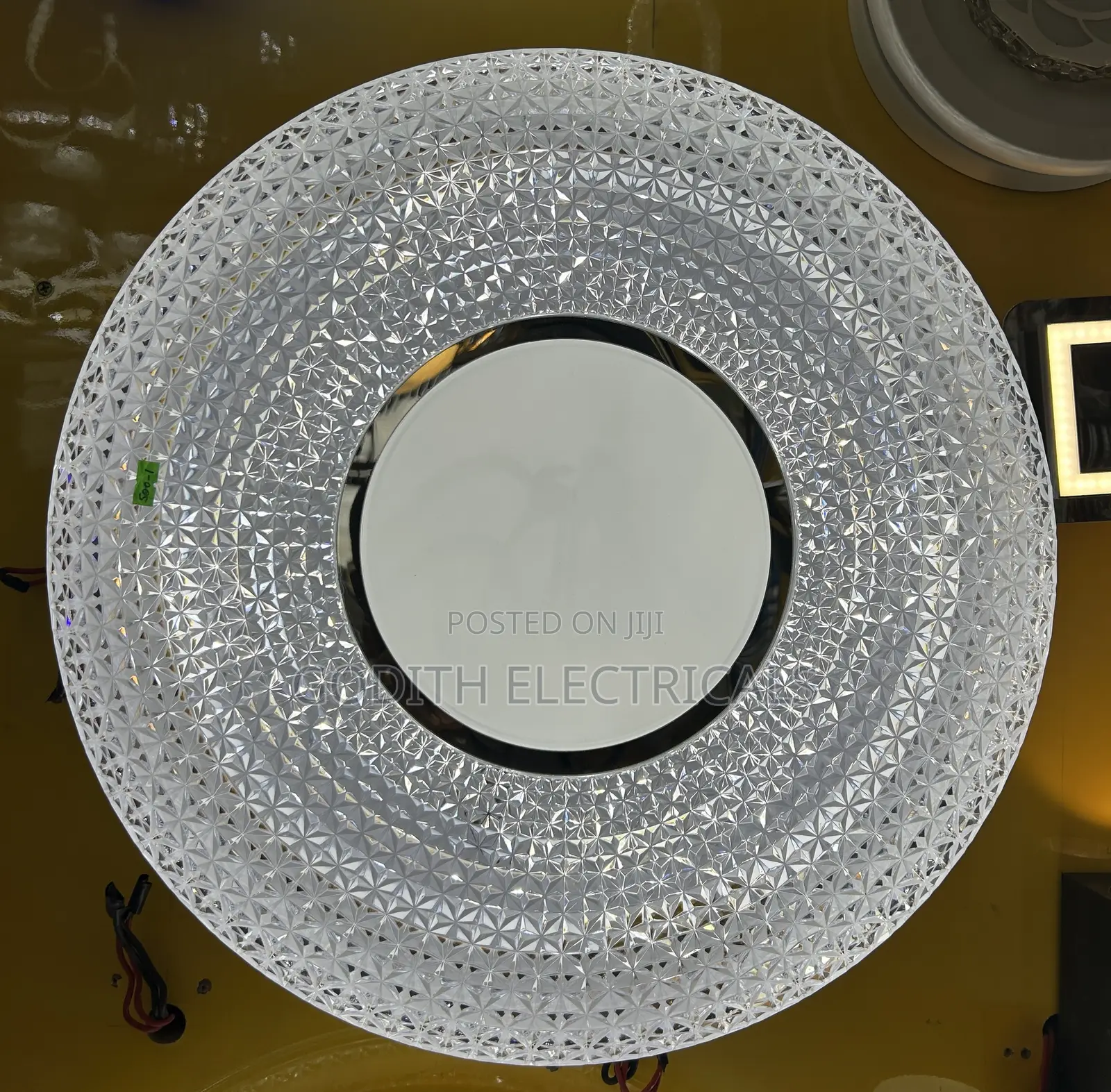 96w Led Crystal Ceiling Light With 3 Colors N Remote