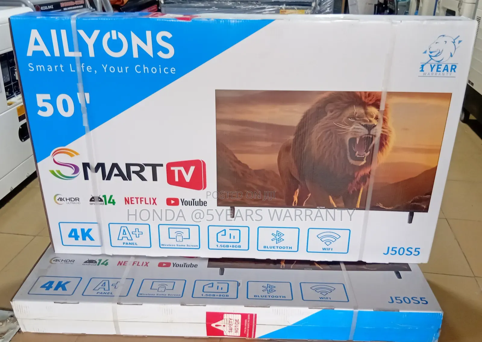 Frameless 50inches Ailyons Smart Television Smart 50inches