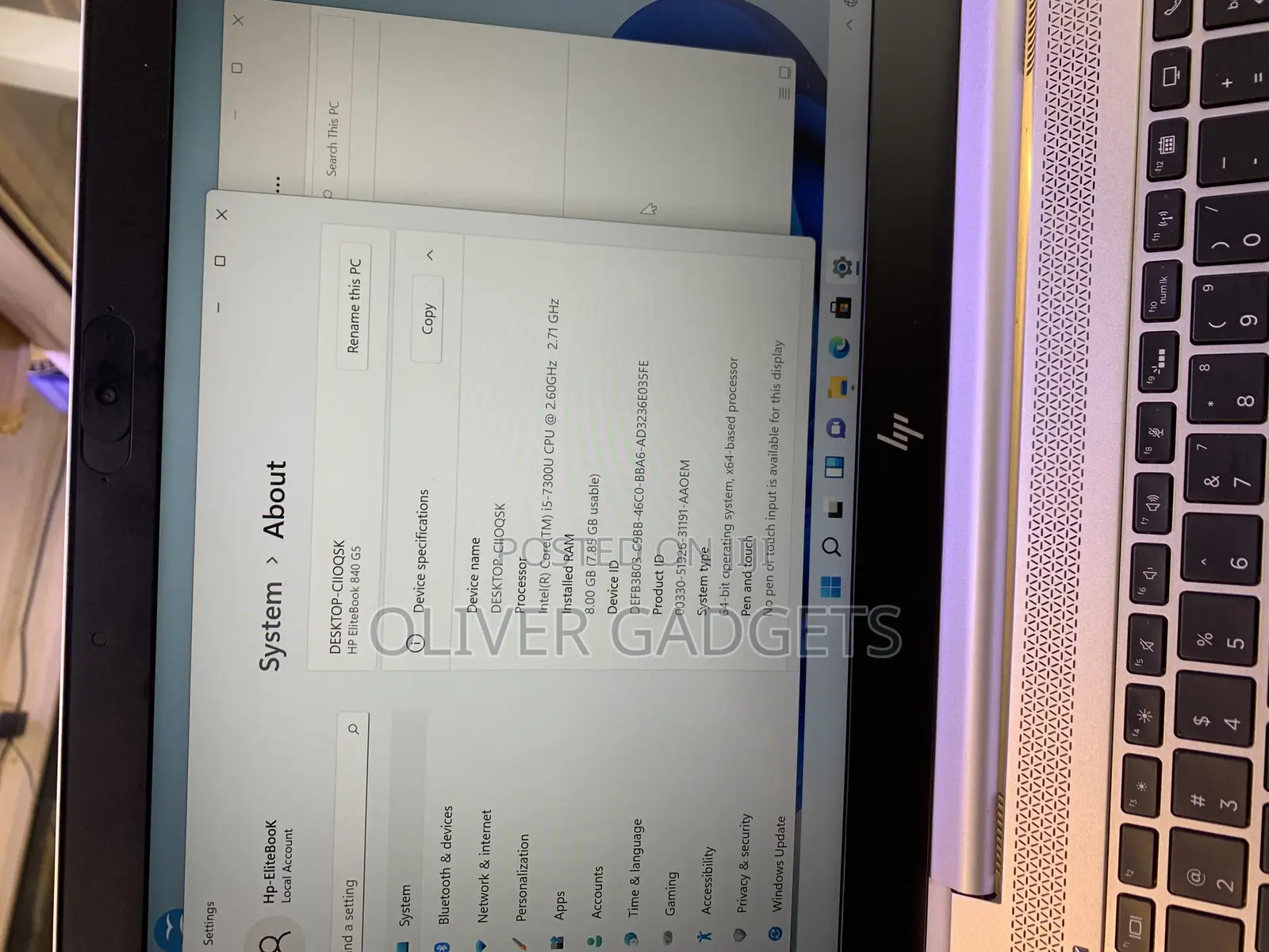 Laptop HP EliteBook 840 G5 8GB Intel Core I5 SSD 256GB