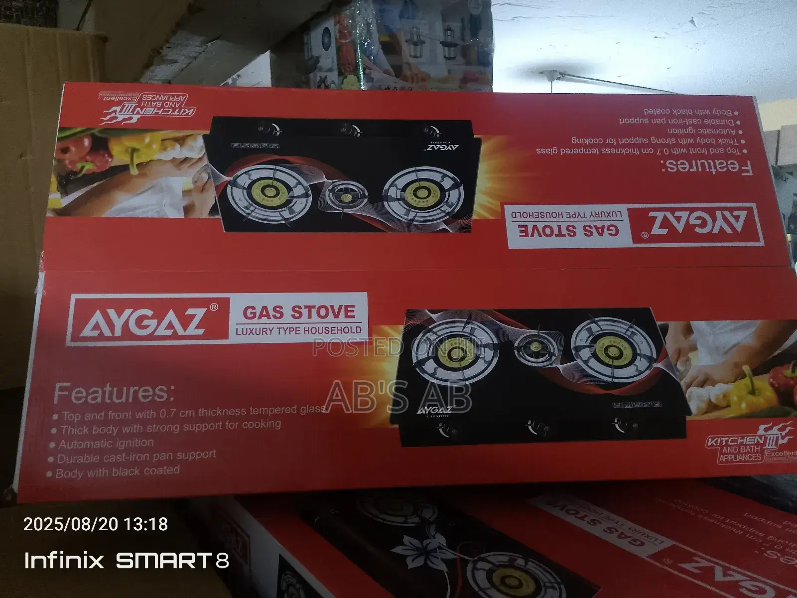 Gas Stove 3 in 1 Glass