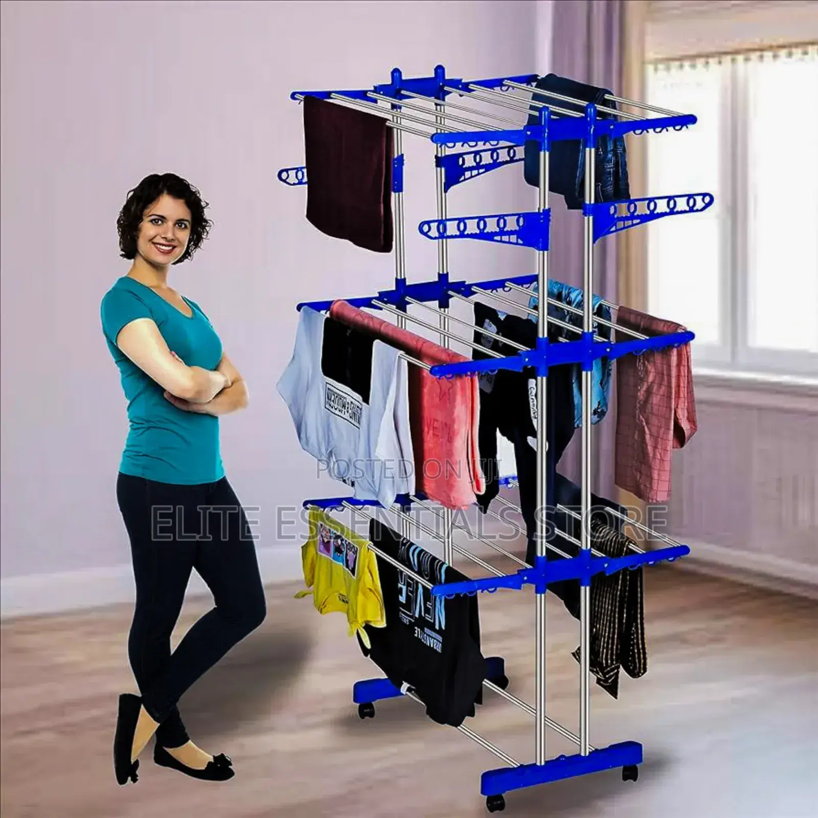 High Quality Movable and Foldable Clothes Drying Rack Stand