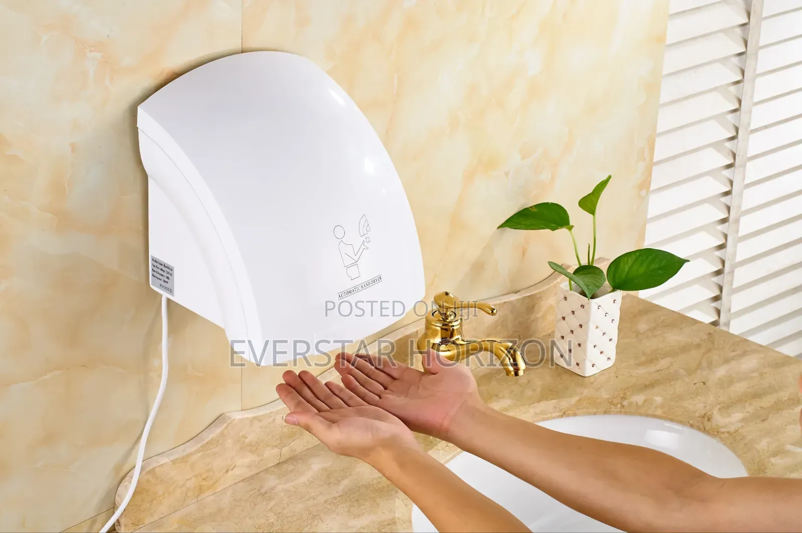 Automatic Wall Mounted Plastic Hand Dryer 1200w
