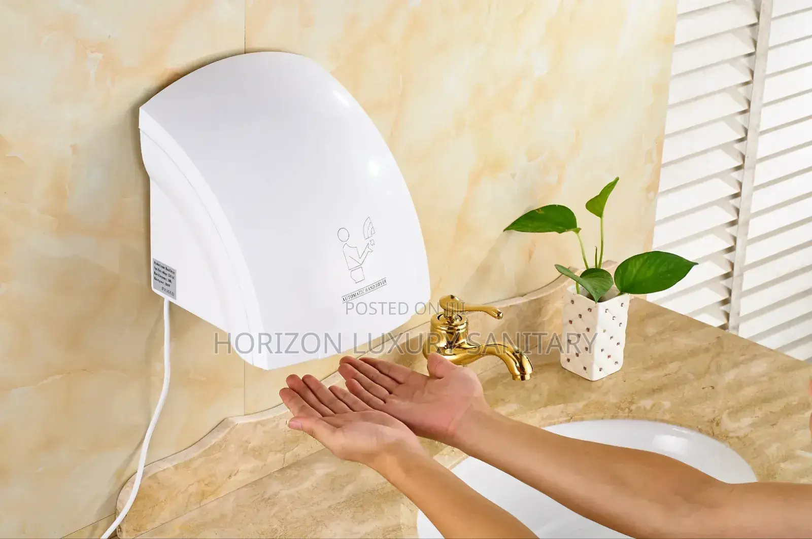Automatic Wall Mounted Plastic Hand Dryer 1200w