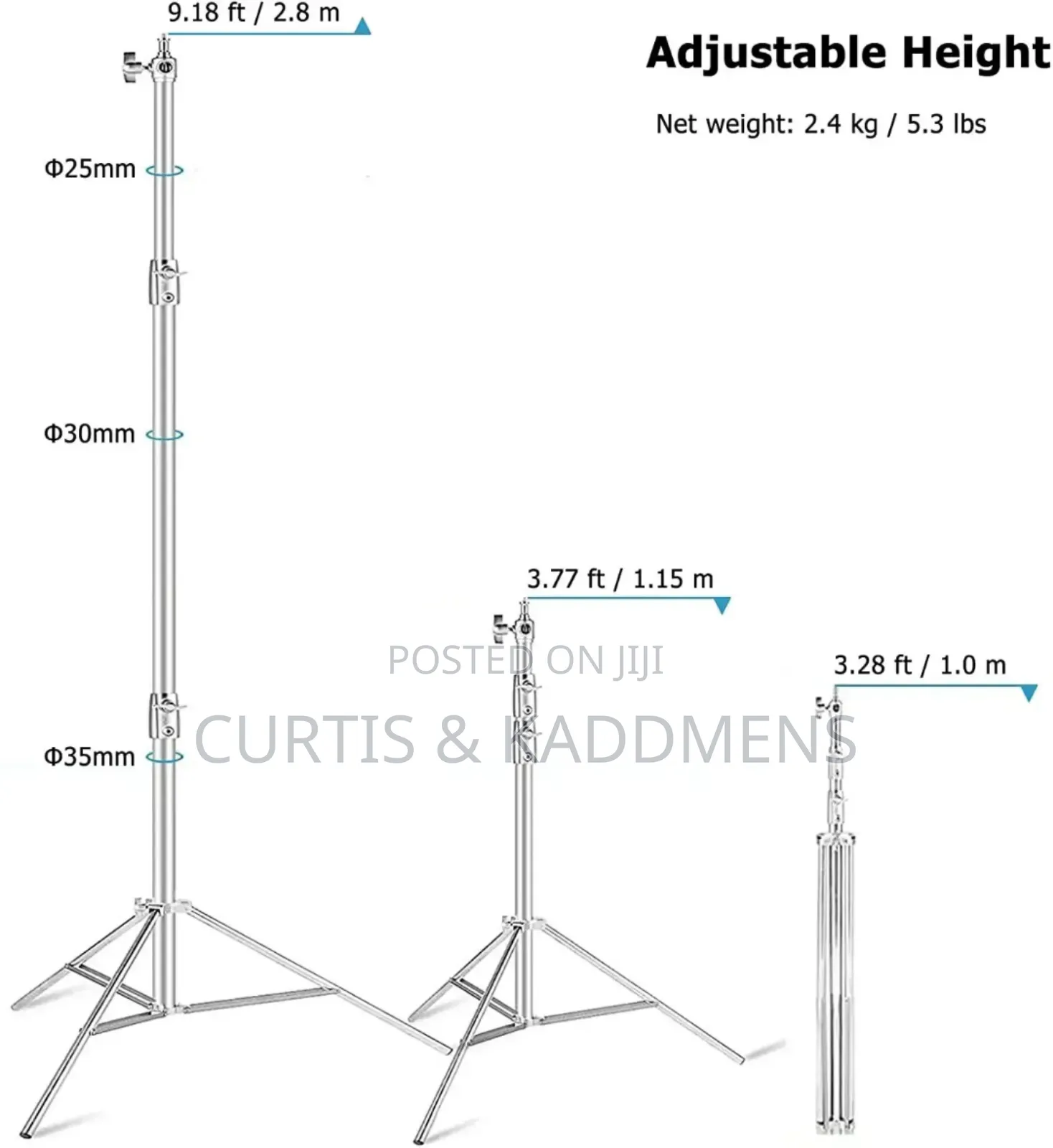 280cm 2.8m 9ft Professional Heavy Duty Stainless Steel Light Stand