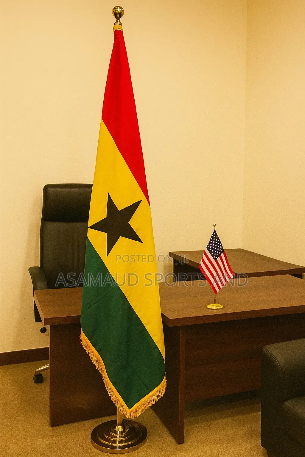 Original Gold Metal Flag Stand At Cool Price