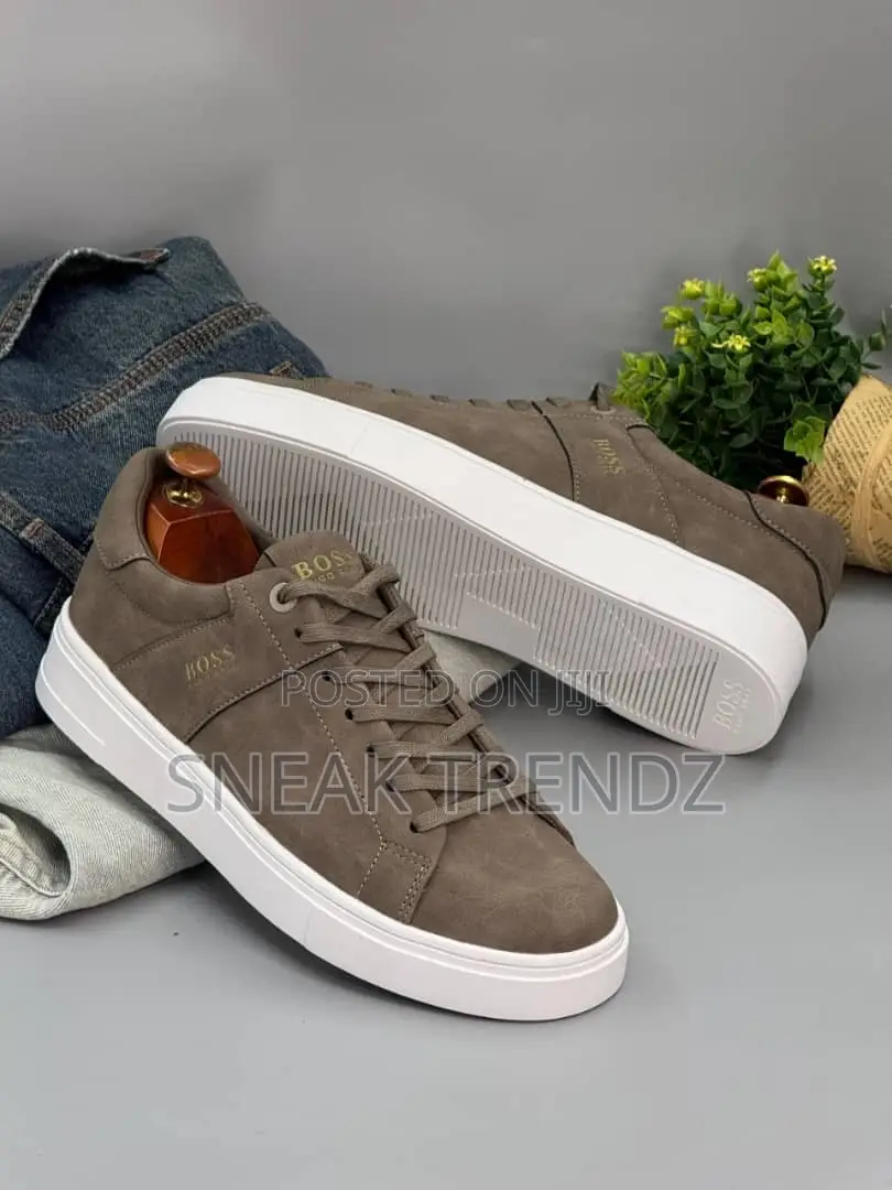Hugo Boss Leather Gray White