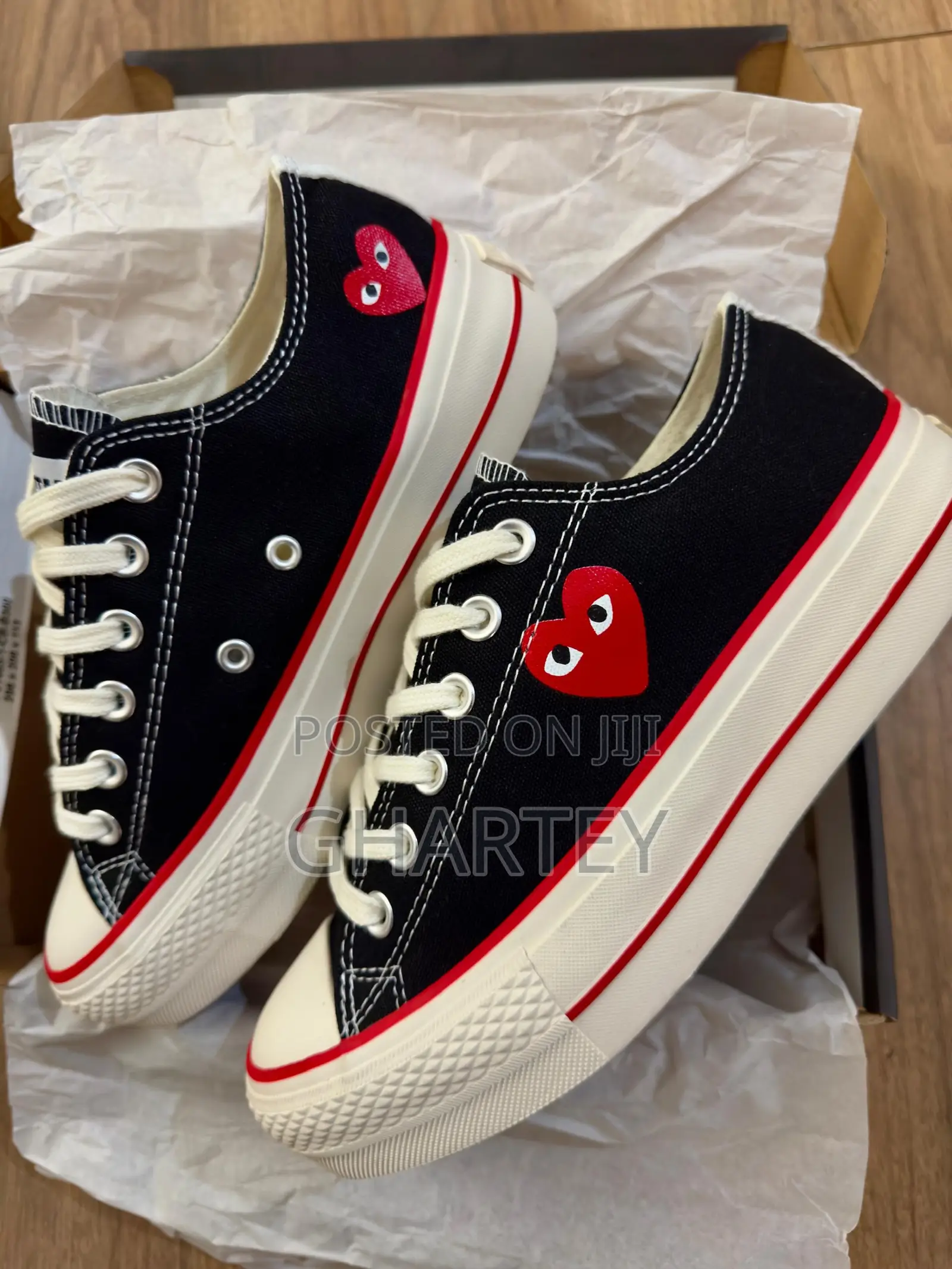 Original All Stars Converse Cdg Play Black Low Top For Ladies