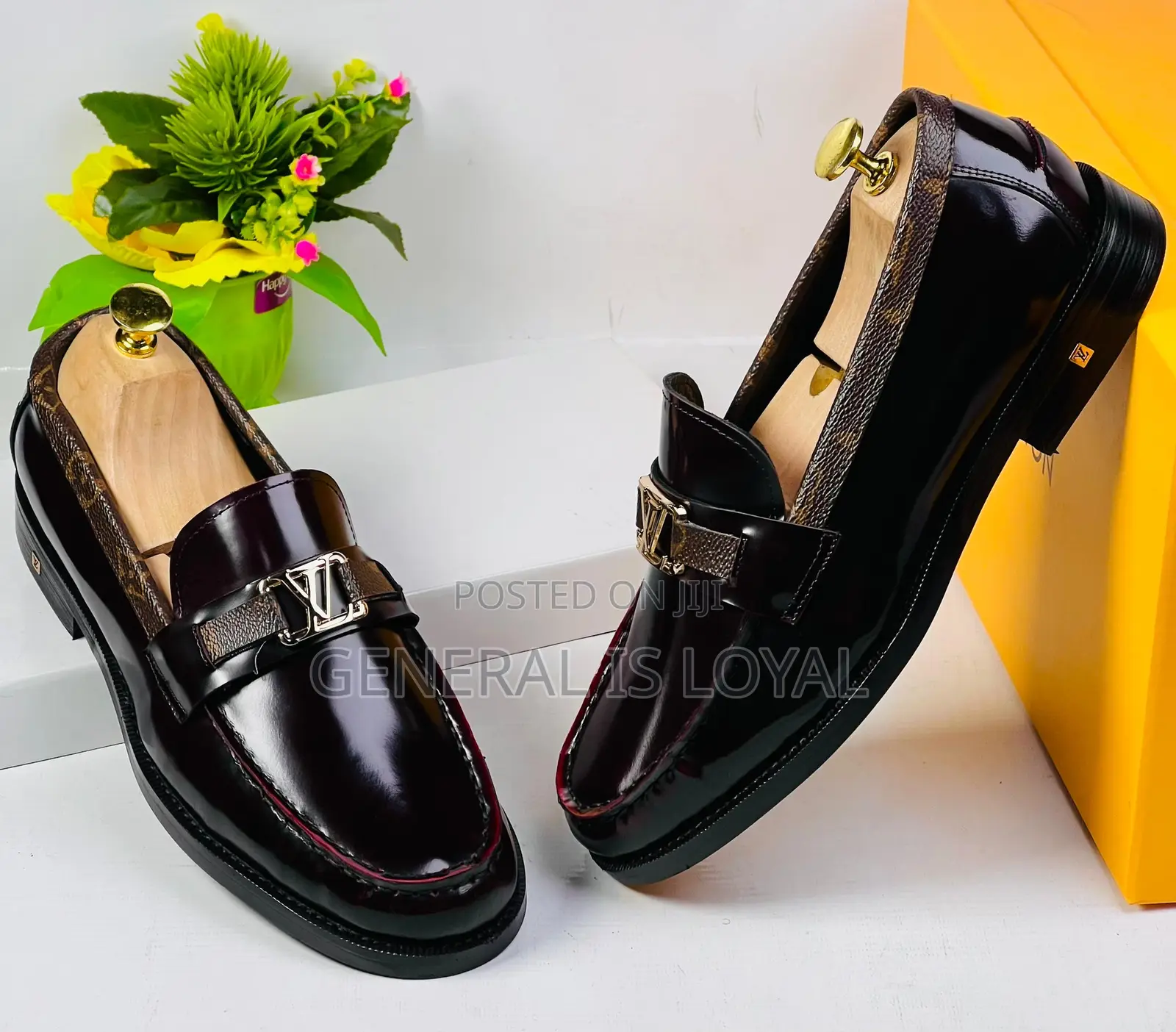 Louis Vuitton Coffee Mirror Leather Men Loafers Shoe
