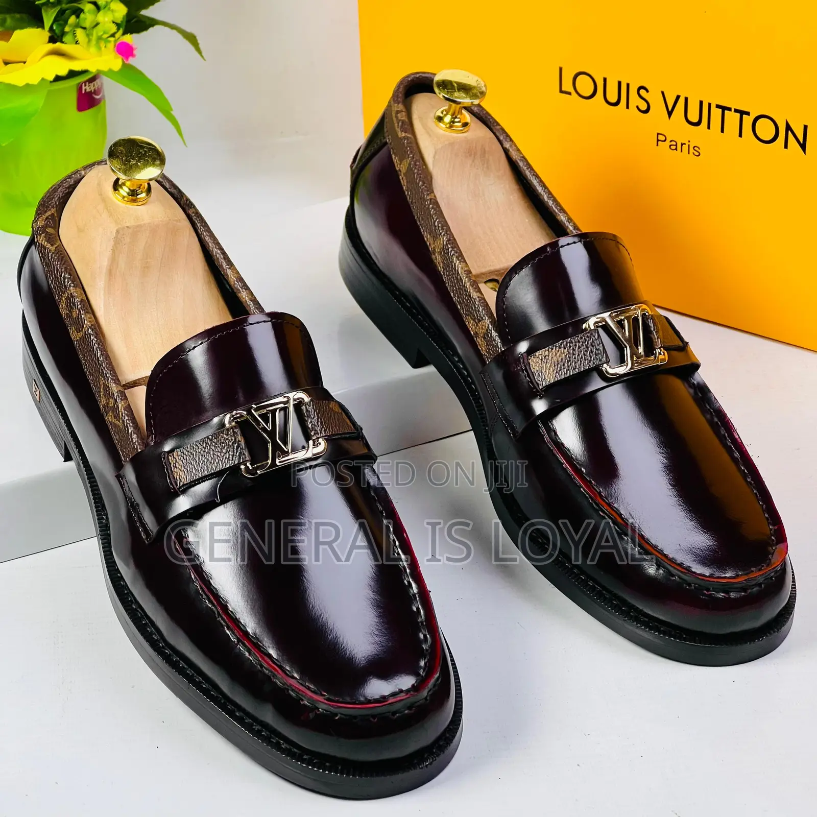 Louis Vuitton Coffee Mirror Leather Men Loafers Shoe
