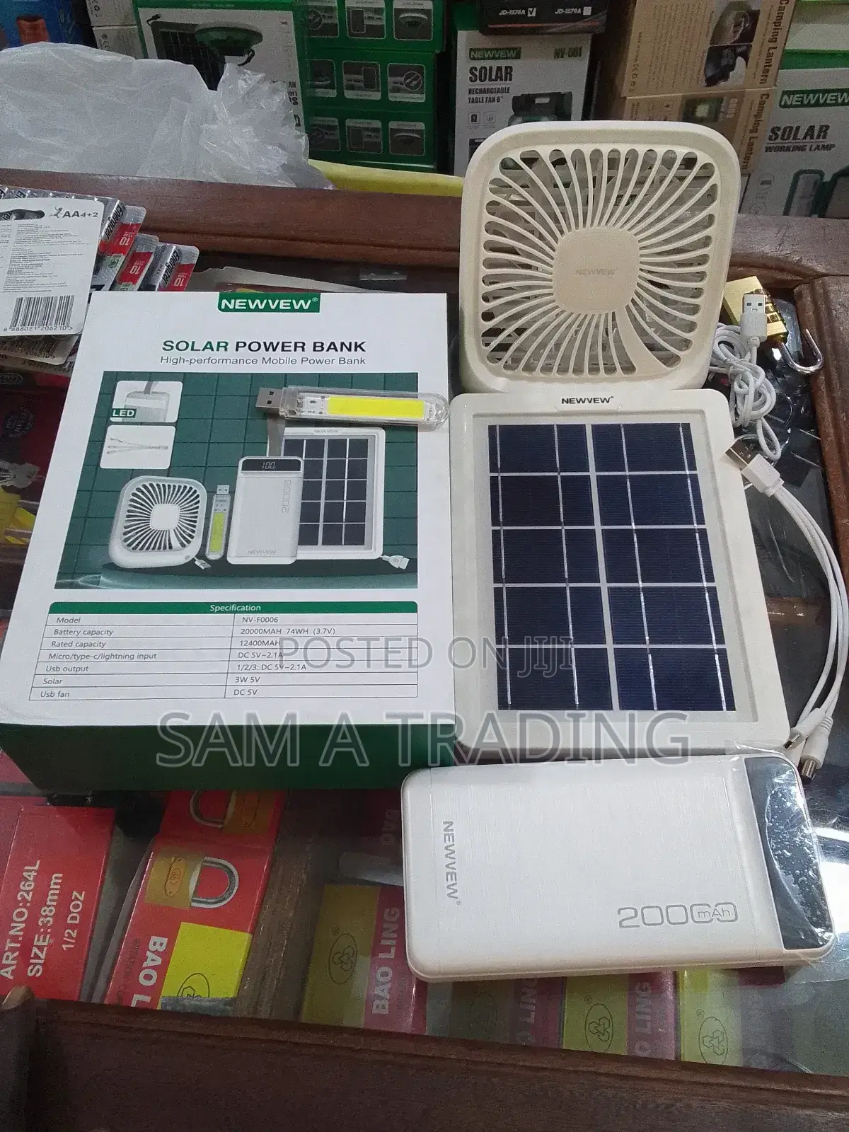 Solar Power Bank With Fan