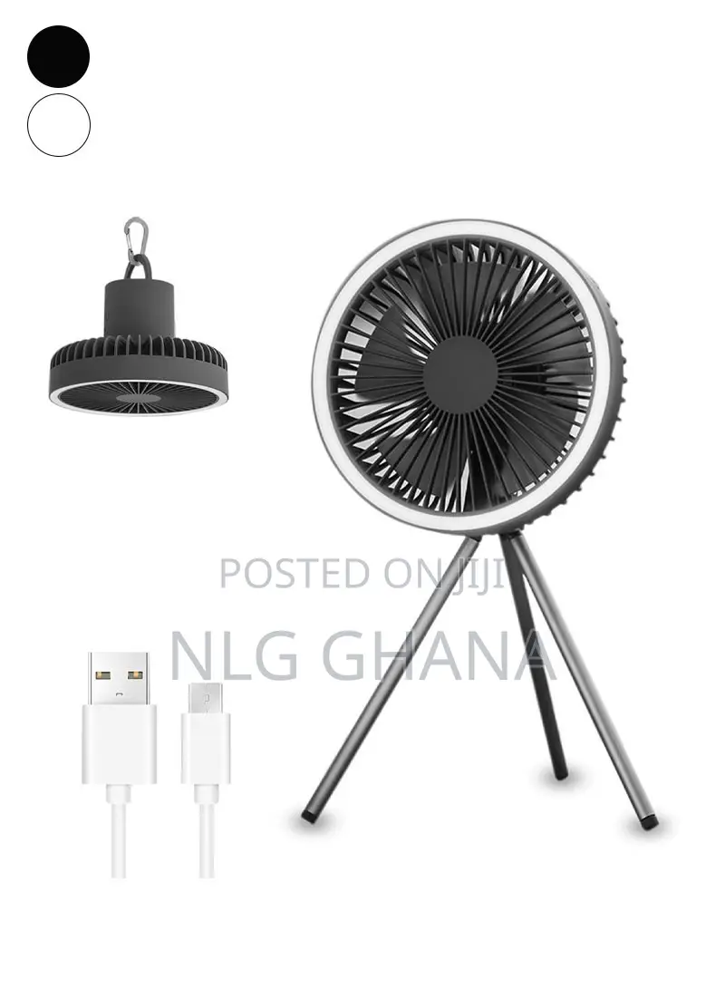 Abs Portable Rechargeable Tripod Fan With Ring Light. Ghx2912