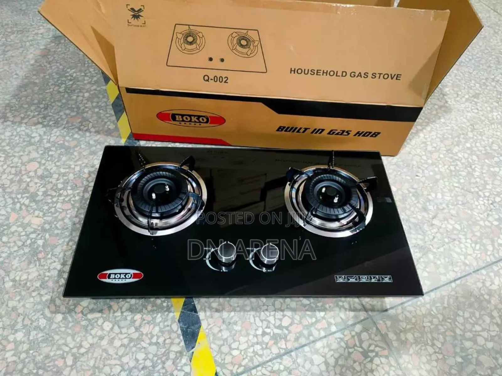 Boko Q-002 Built-in Gas Hob, a 2-Burner Household Gas Stove.