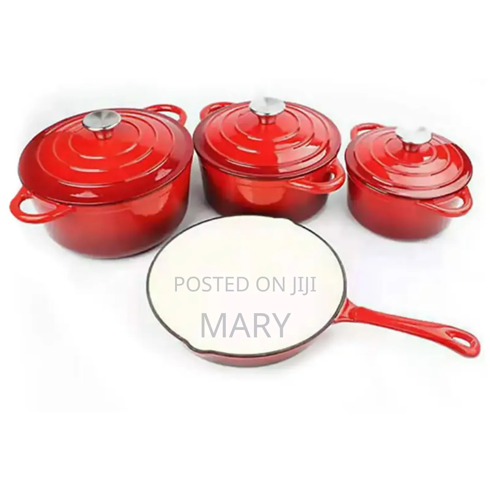 4set/ 7pcs Enamel Cast Iron Cookwares