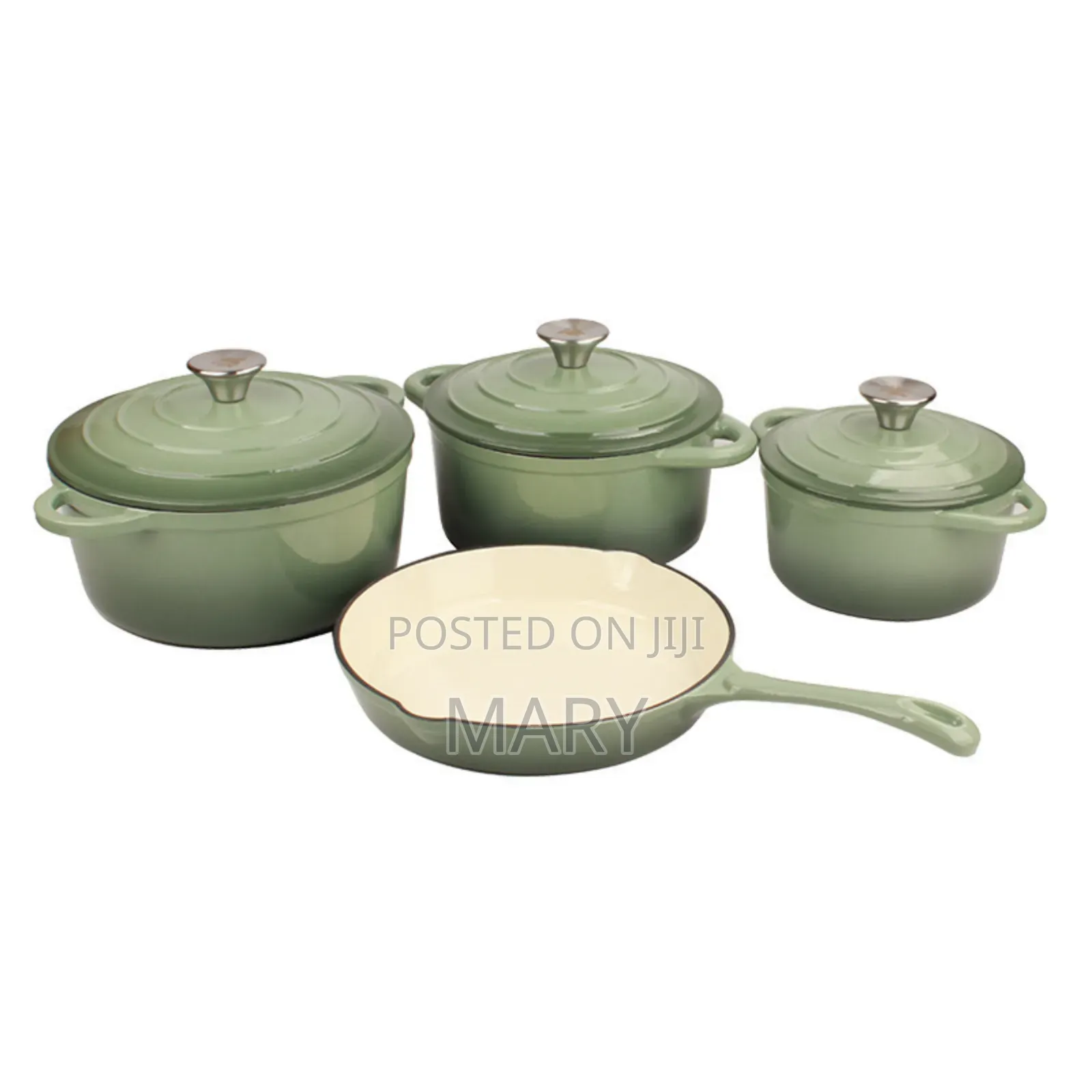 4set/ 7pcs Enamel Cast Iron Cookwares