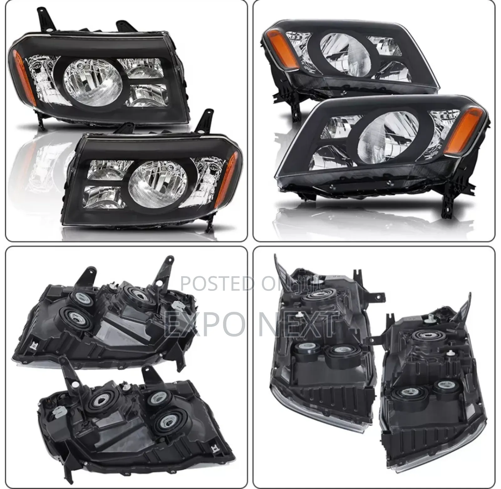 Pair Black Headlights For Honda Pilot 2009-2011 Pair