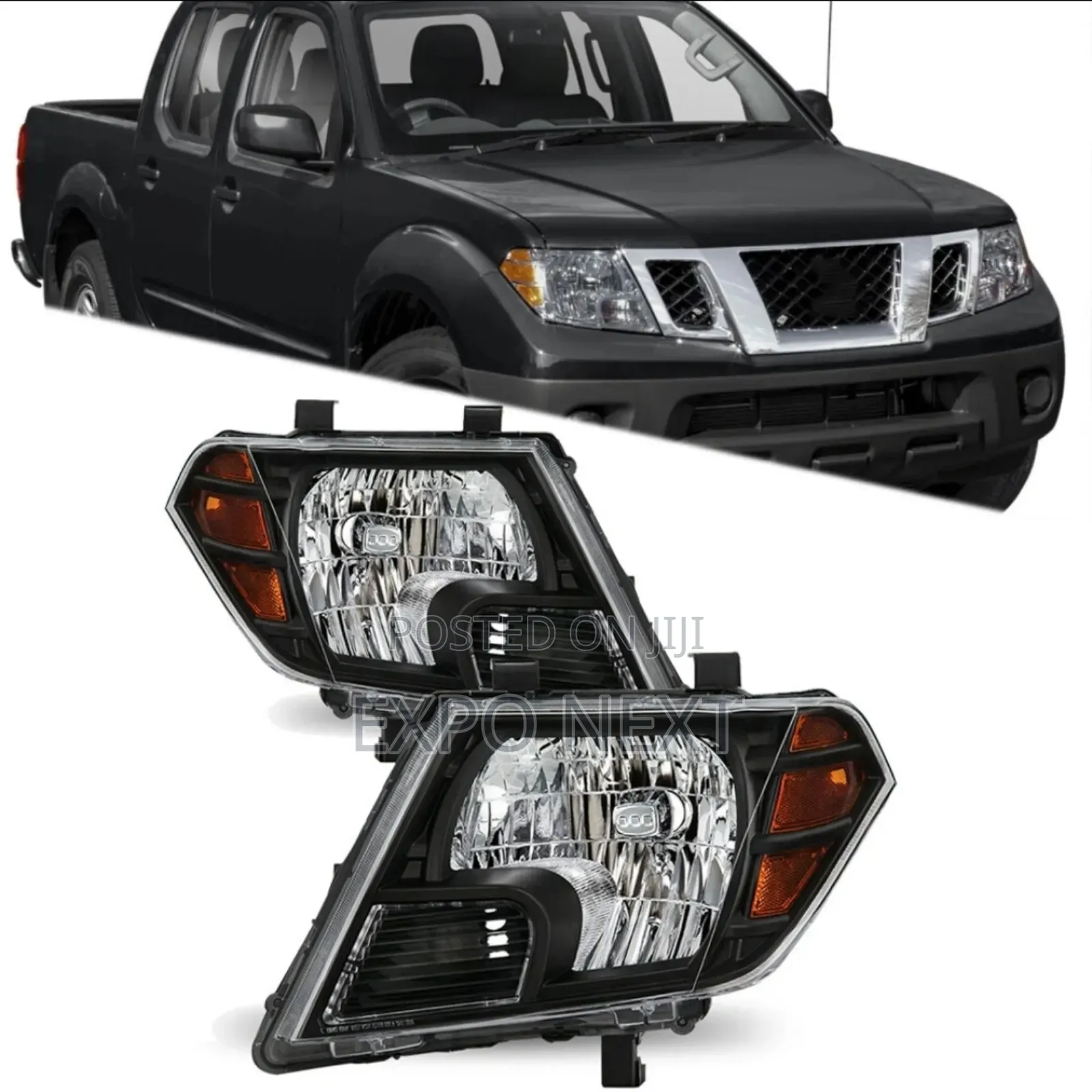 Headlights For Nissan Frontier Truck  2009-2020 Black Pair