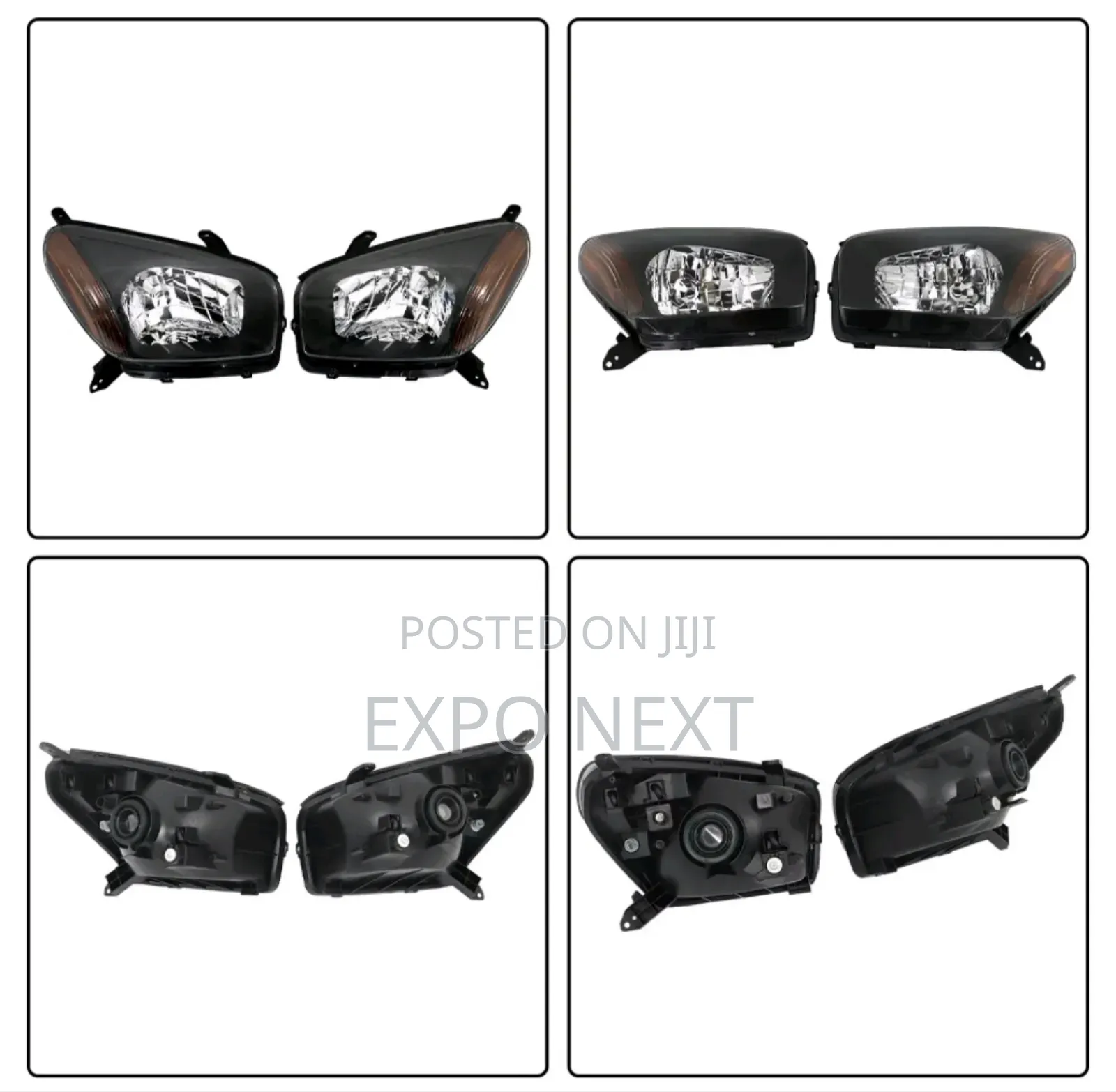 Toyota Rav4 2001-2003 Black Housing Headlights Pair