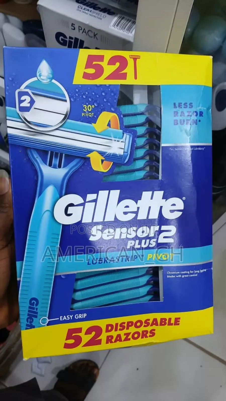 Gillette Sensor 2 Plus Disposable Razors, 52-Count