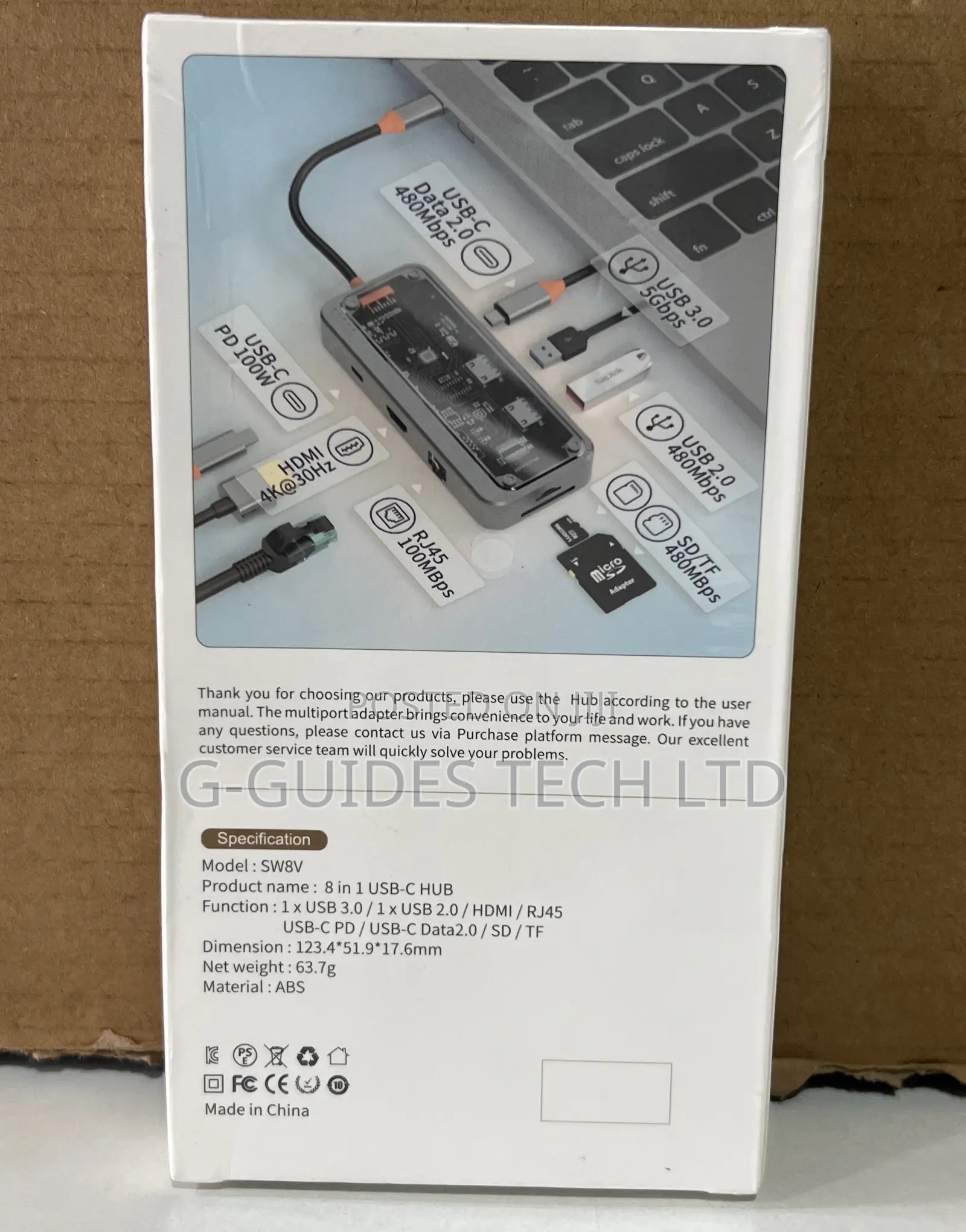 8-in-1 Multifunctional Usb-C Hub Docking Station Sw8v
