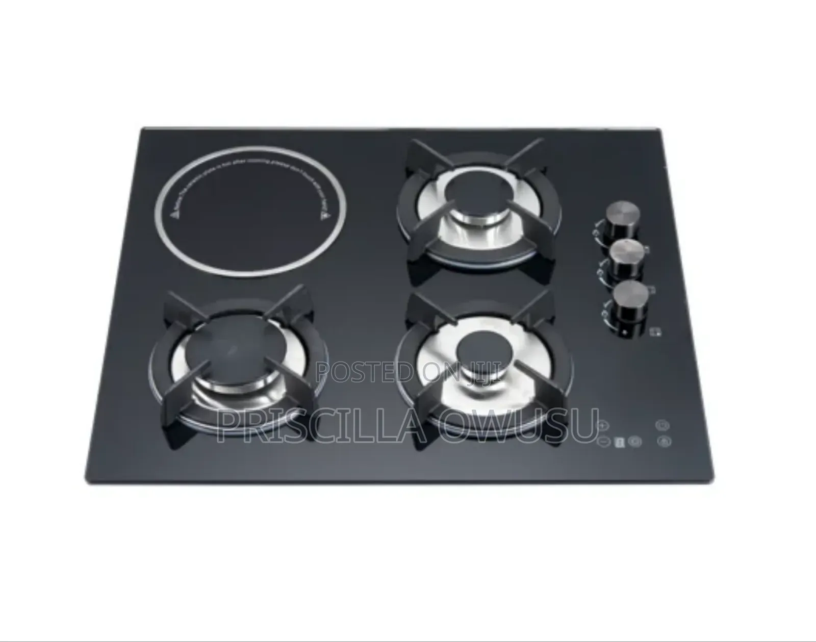 1 Electric 3 Gas Glass Inbuilt Cooker / Burner
