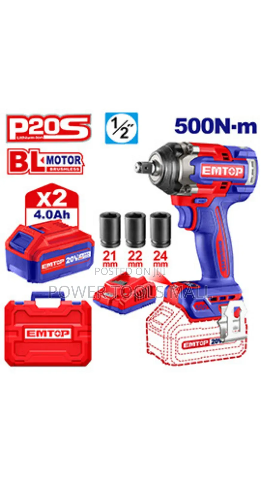 Cordless Impact Wrench Emtop