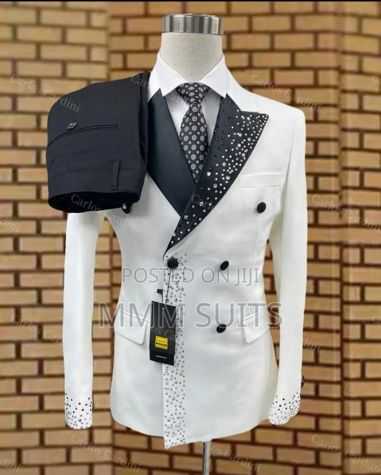 Elegant Turkish Men Suit High-Quality Fabric With Stone Design