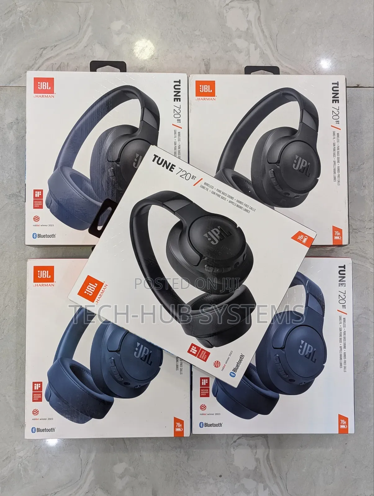 JBL Tune 720bt - Wireless Over-Ear Headphones Pure Bass Sound, 76hrs