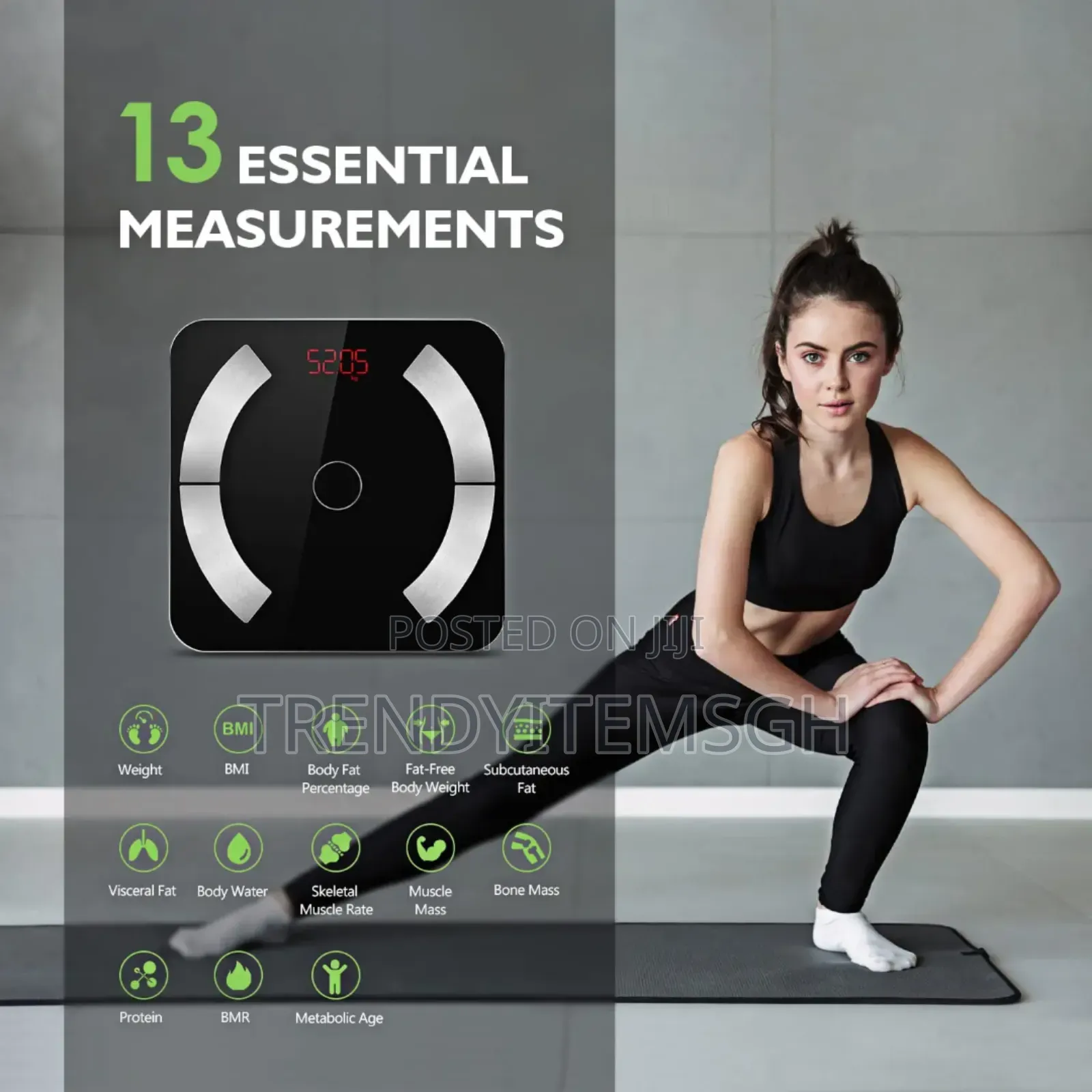 Bluetooth Smart Body Fat Measurement Bathroom Scale