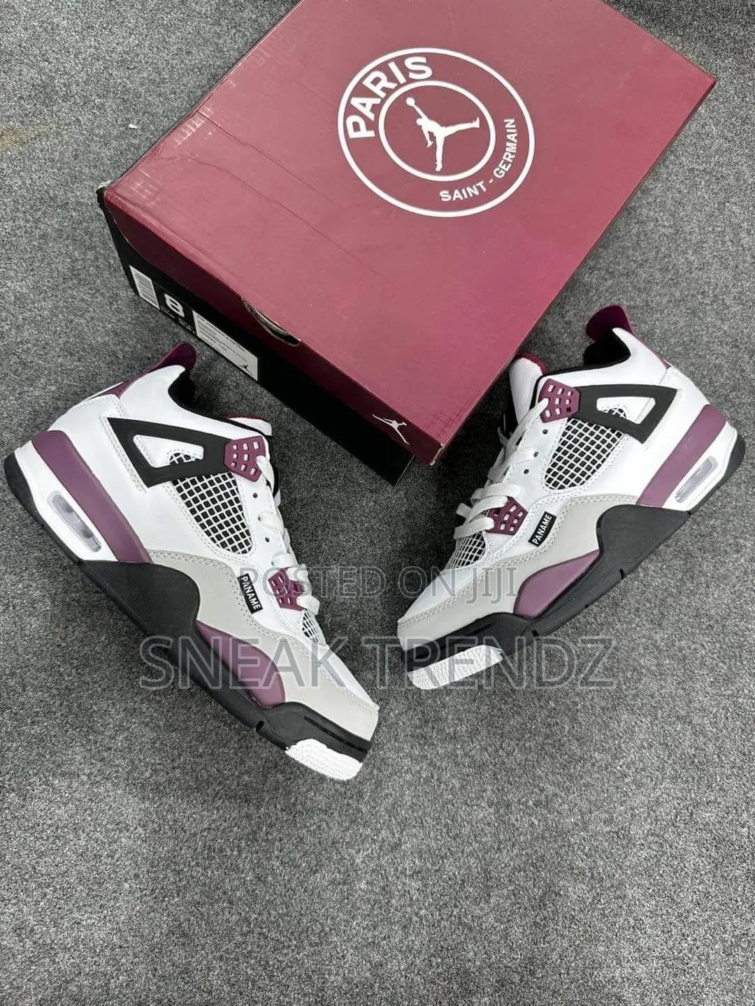 Air Jordan R4 Paris White Violet N Black