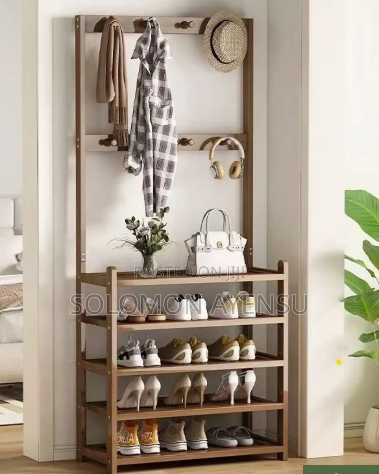 Natural Bamboo 4 Tier Shoe Rack