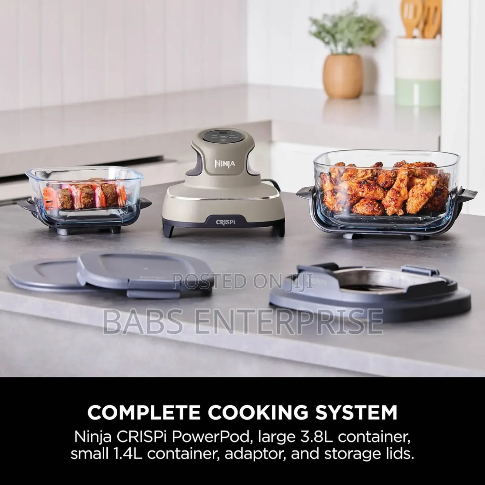 Ninja Crispi 4 in 1 Portable Glass Air Fryer- Stone Fn101ukst