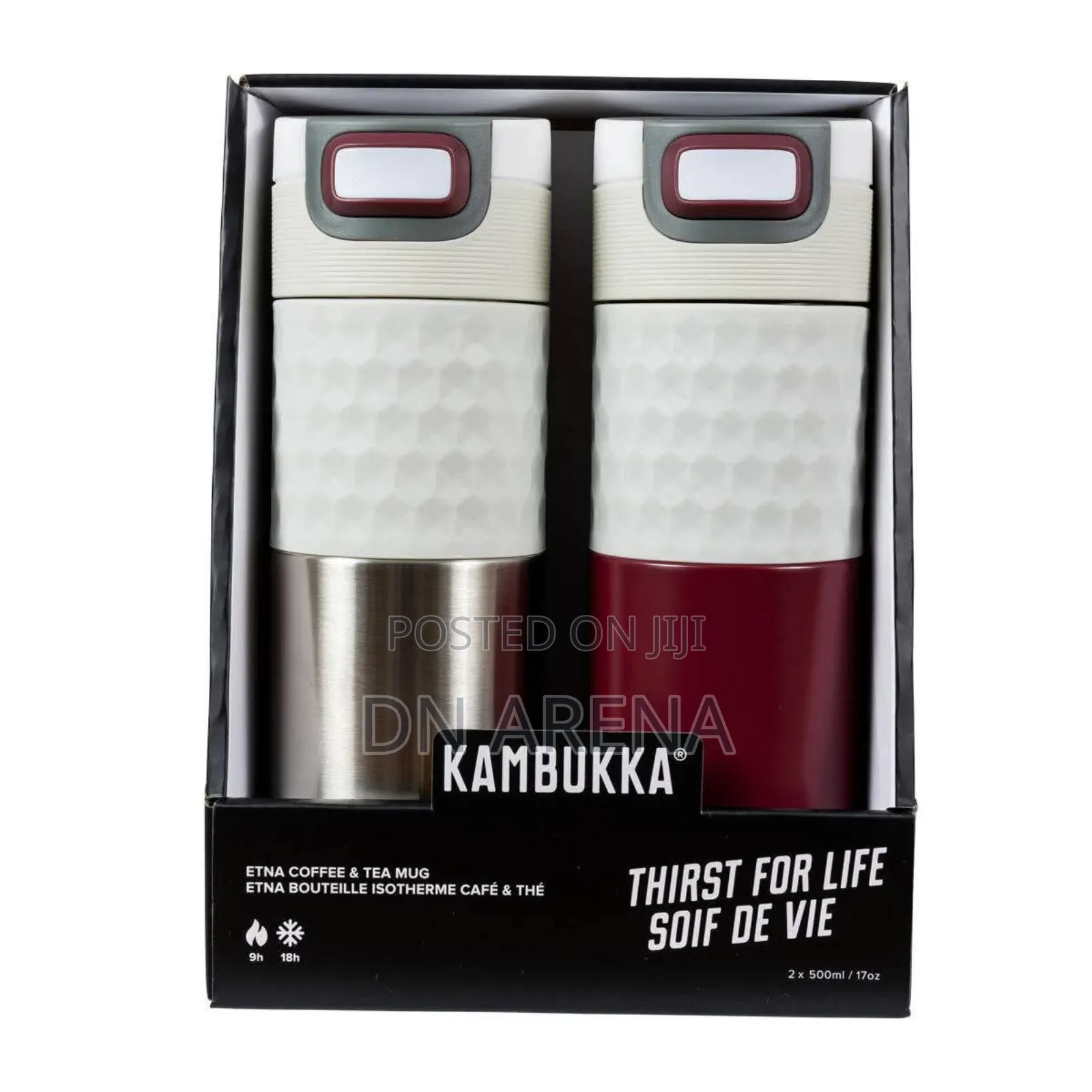 Kambukka Etna 2 Pack Coffee Tea Mugs | 500ml / 17oz