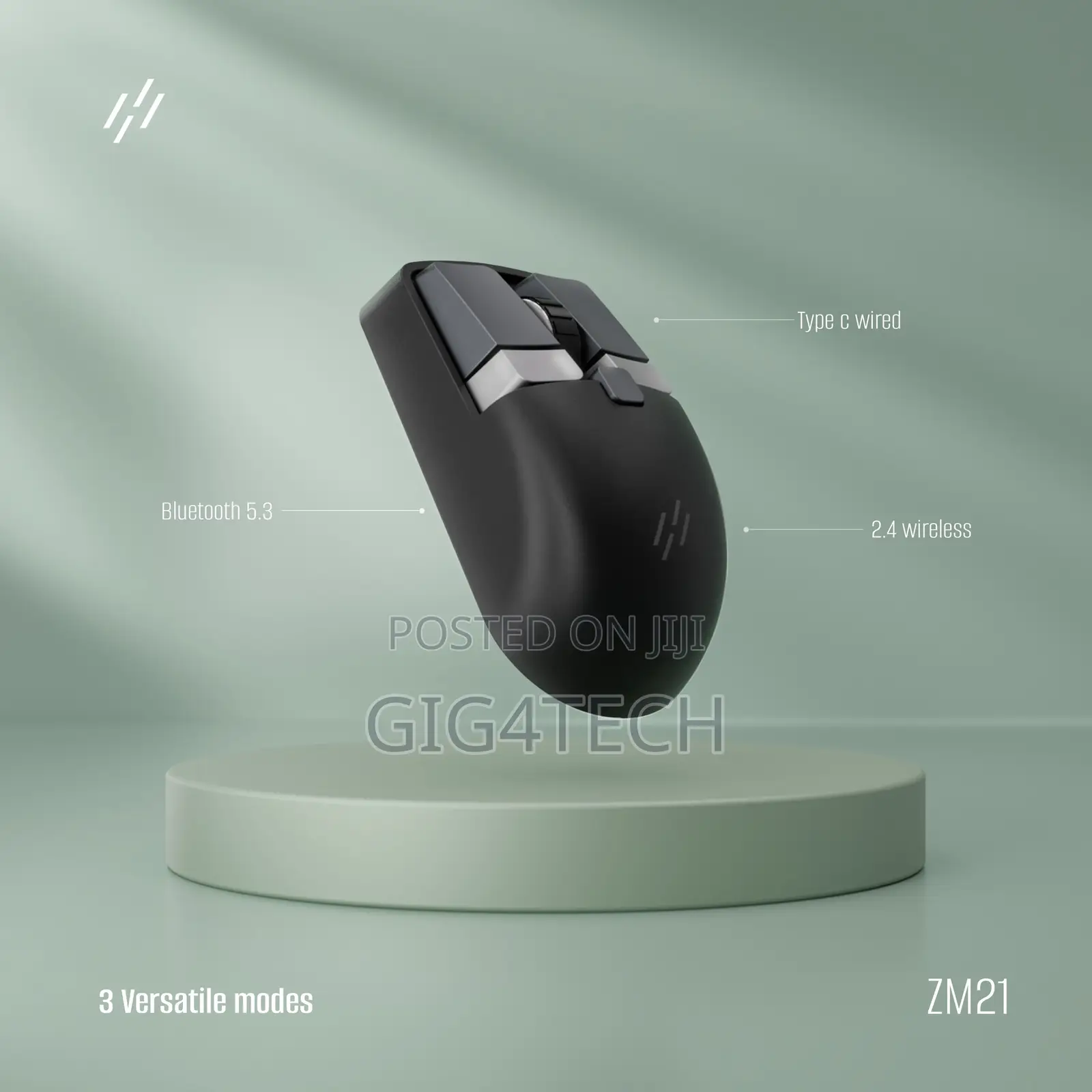 3 Mode Wireless Bluetooth Mechanical Gaming Mouse-Black