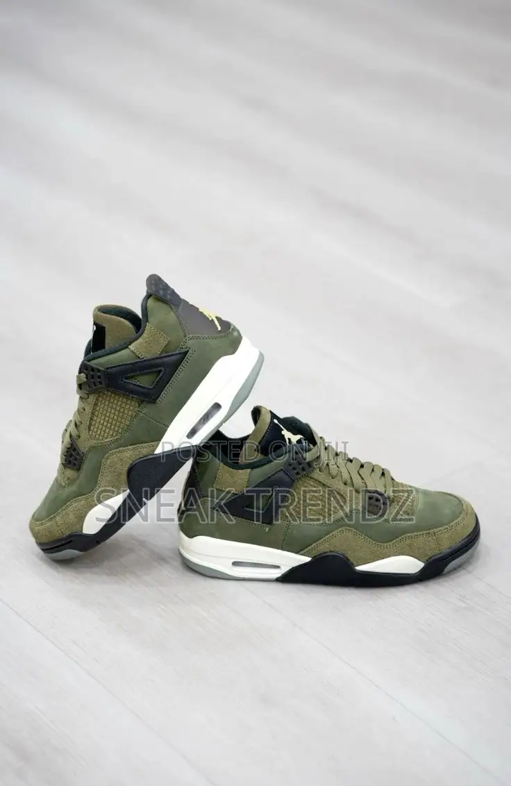 Air Jordan R4 Og Amry Green Black N White
