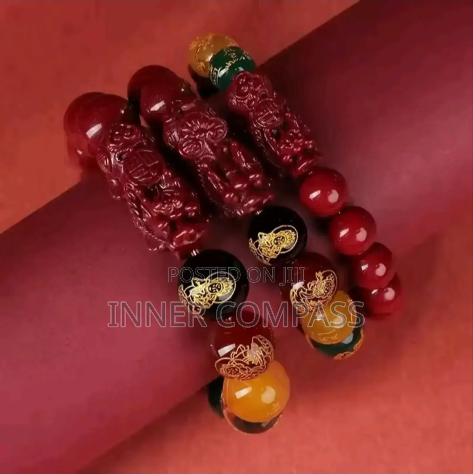 Fengshui Pixiu Charms Cinnabar Bracelet Lucky Cinnabar Chain