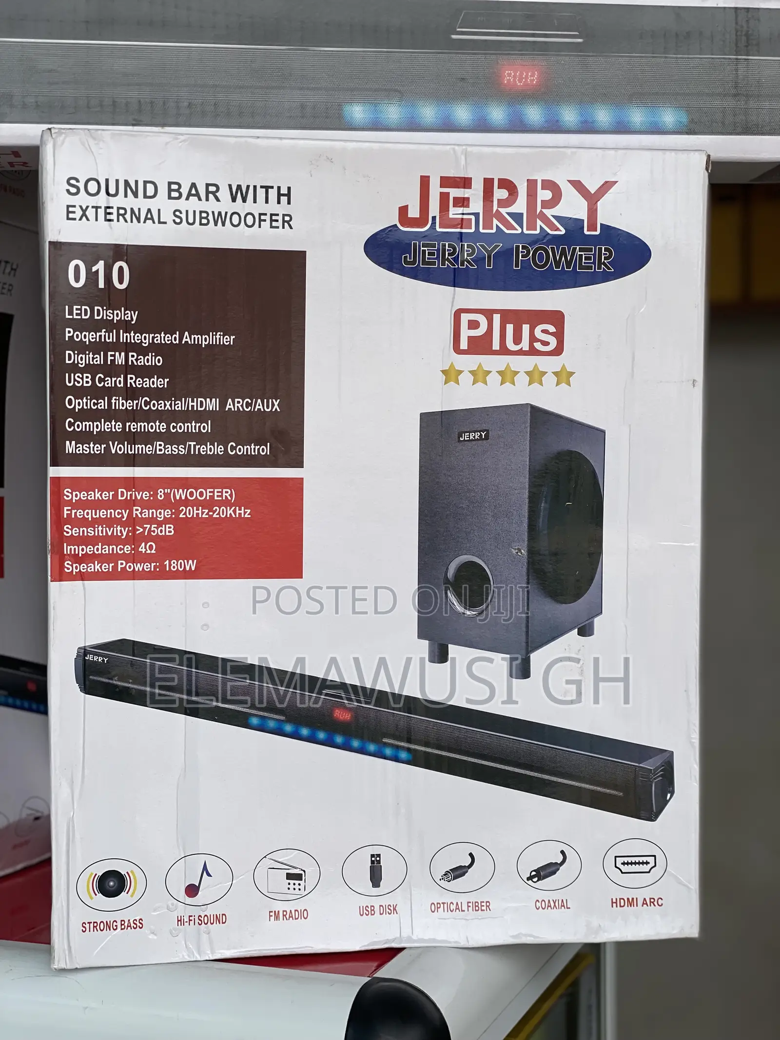 Jerry Sound Bar With External Sound Woofer