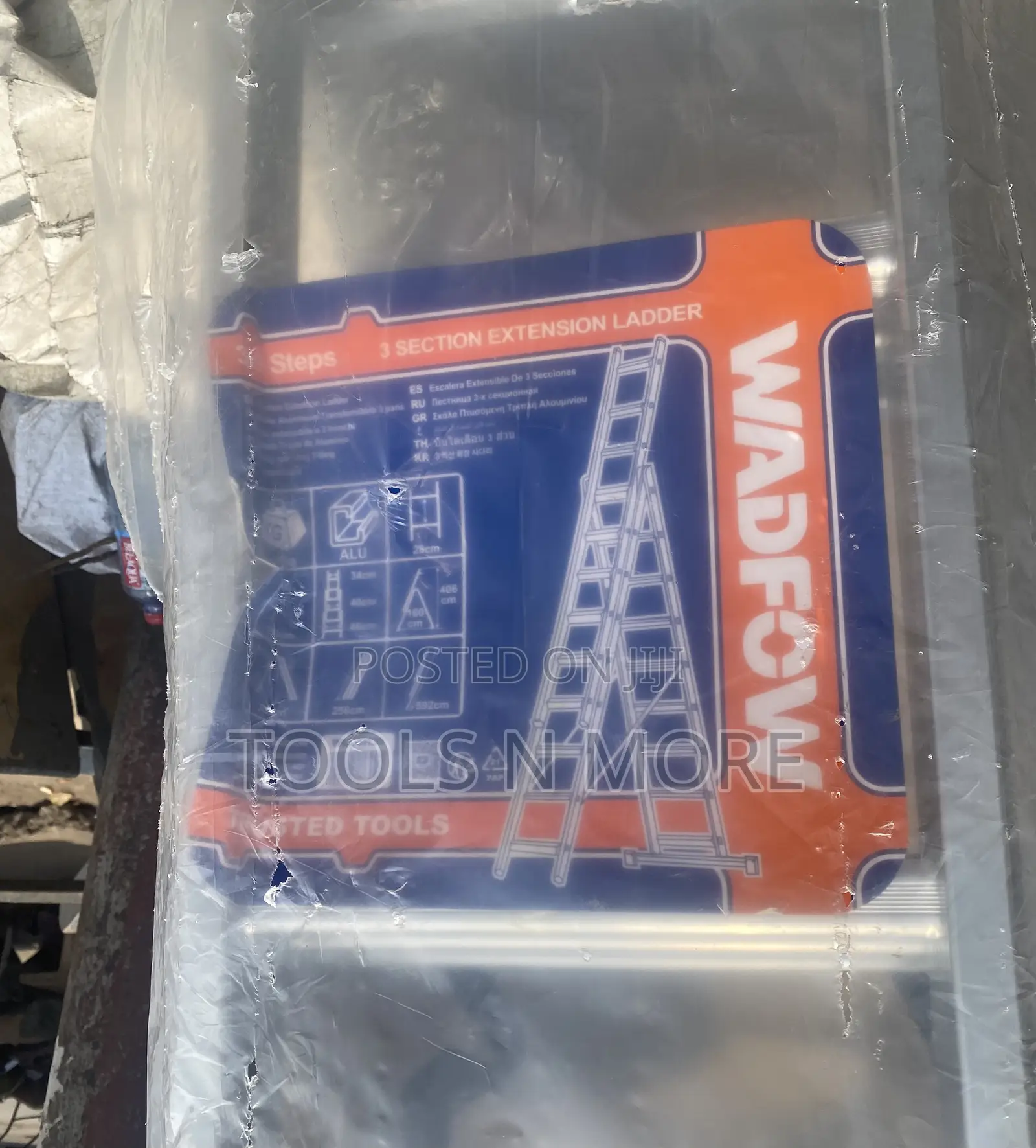 Wadfow 3 Section Extension Ladder (3 X 9 Steps)