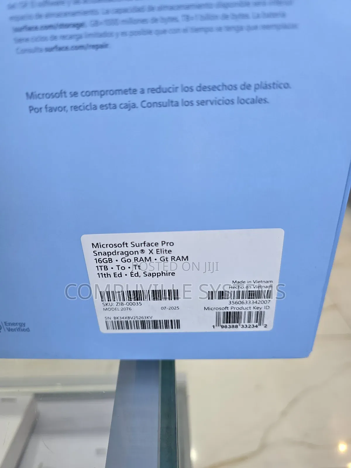 New Microsoft Surface Pro 1 TB Blue