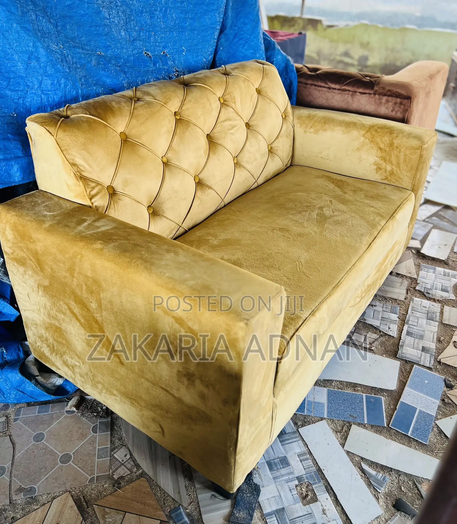 2in1 Furniture Sofa Golden Yellow