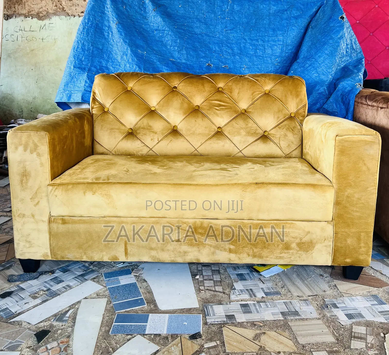2in1 Furniture Sofa Golden Yellow