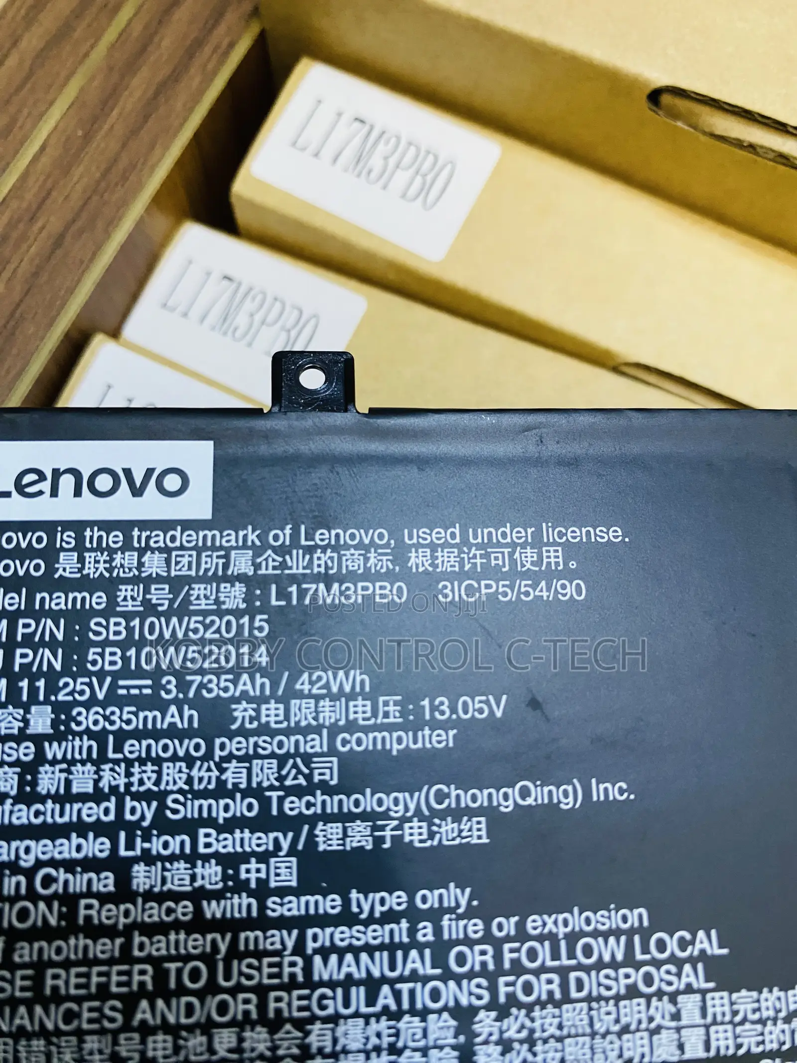 L17m3pb0 Lenovo Flex 3, Ideapad 3 Original Grade a Inbuilt Battery
