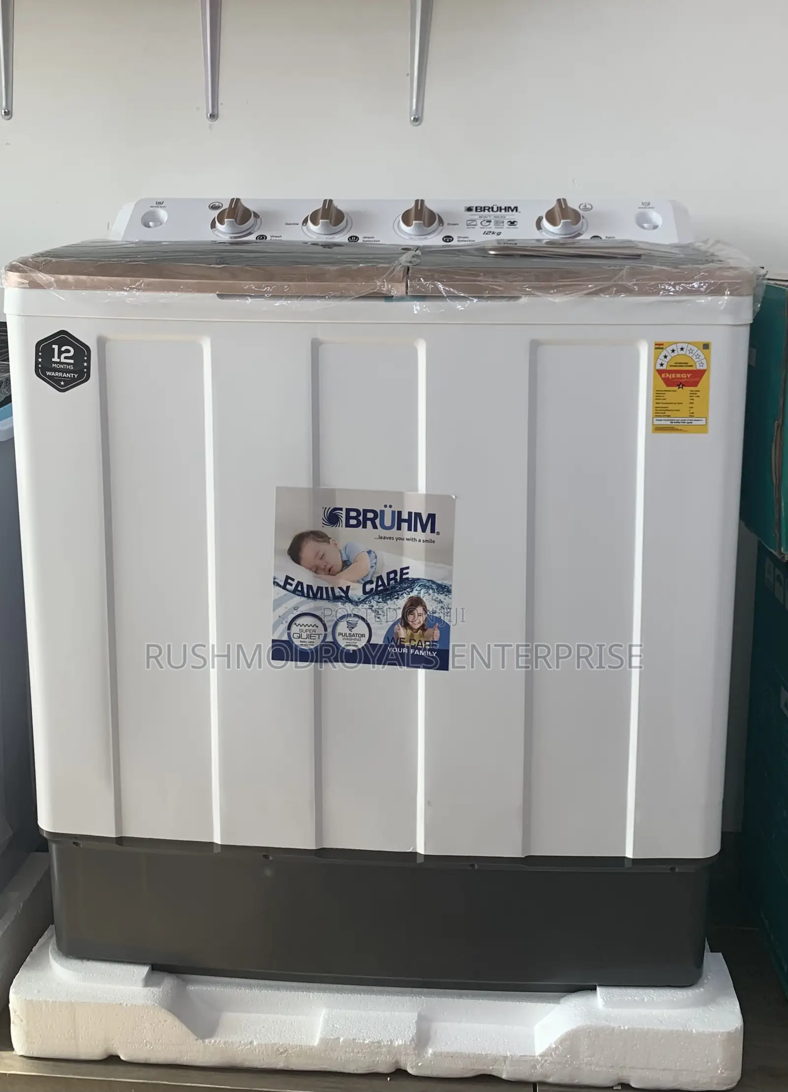 Bruhm 12kg Twin Tub Top Load Washing Machine