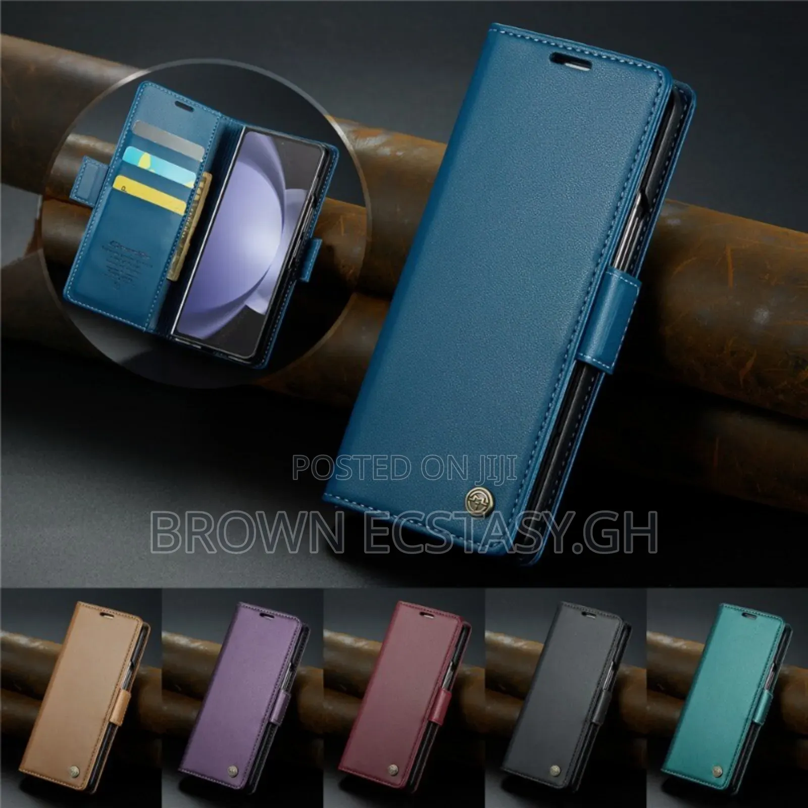 Autspace Z Fold 7 Leather Case With Pen Holder